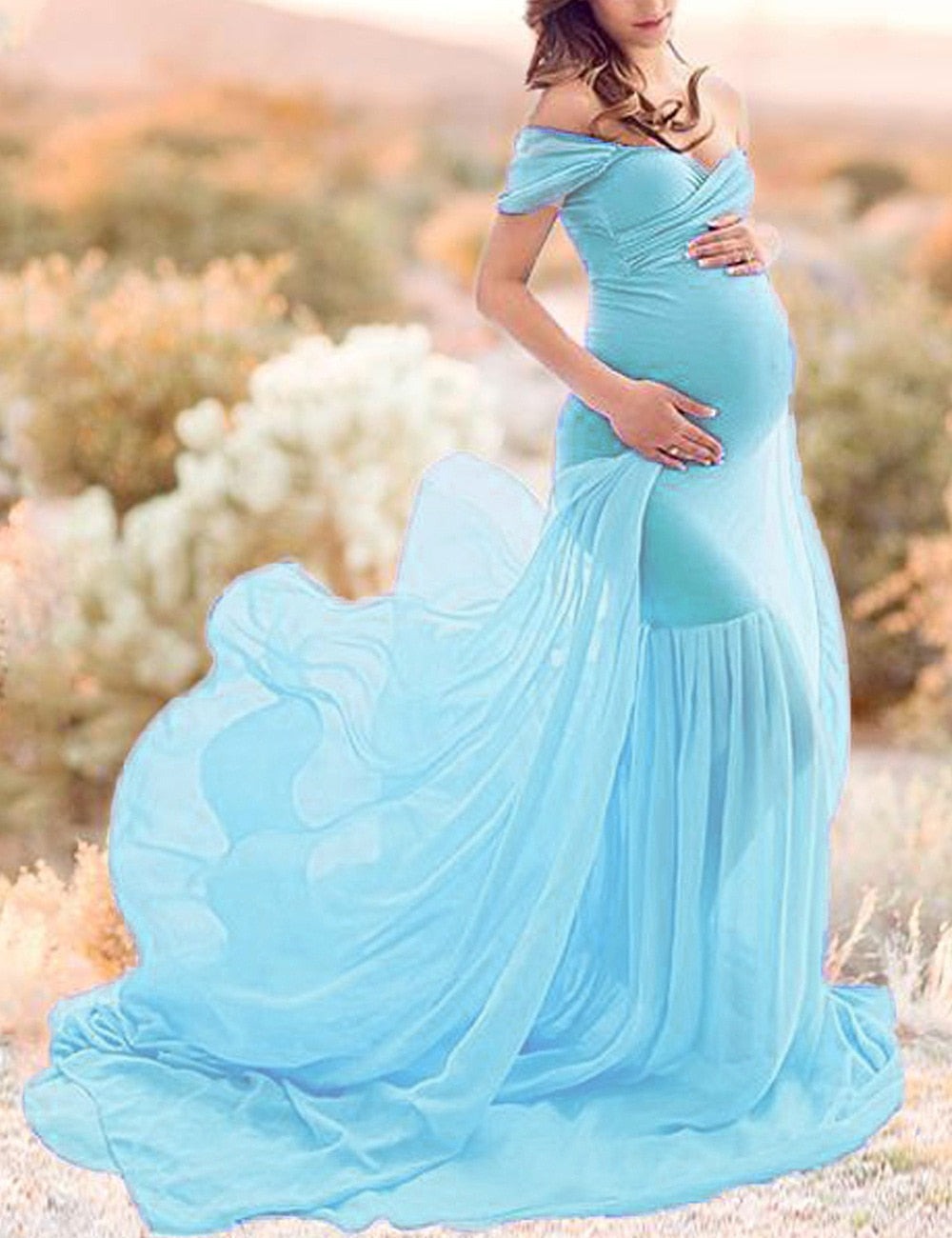 Women Chiffon Pregnancy Dress ...